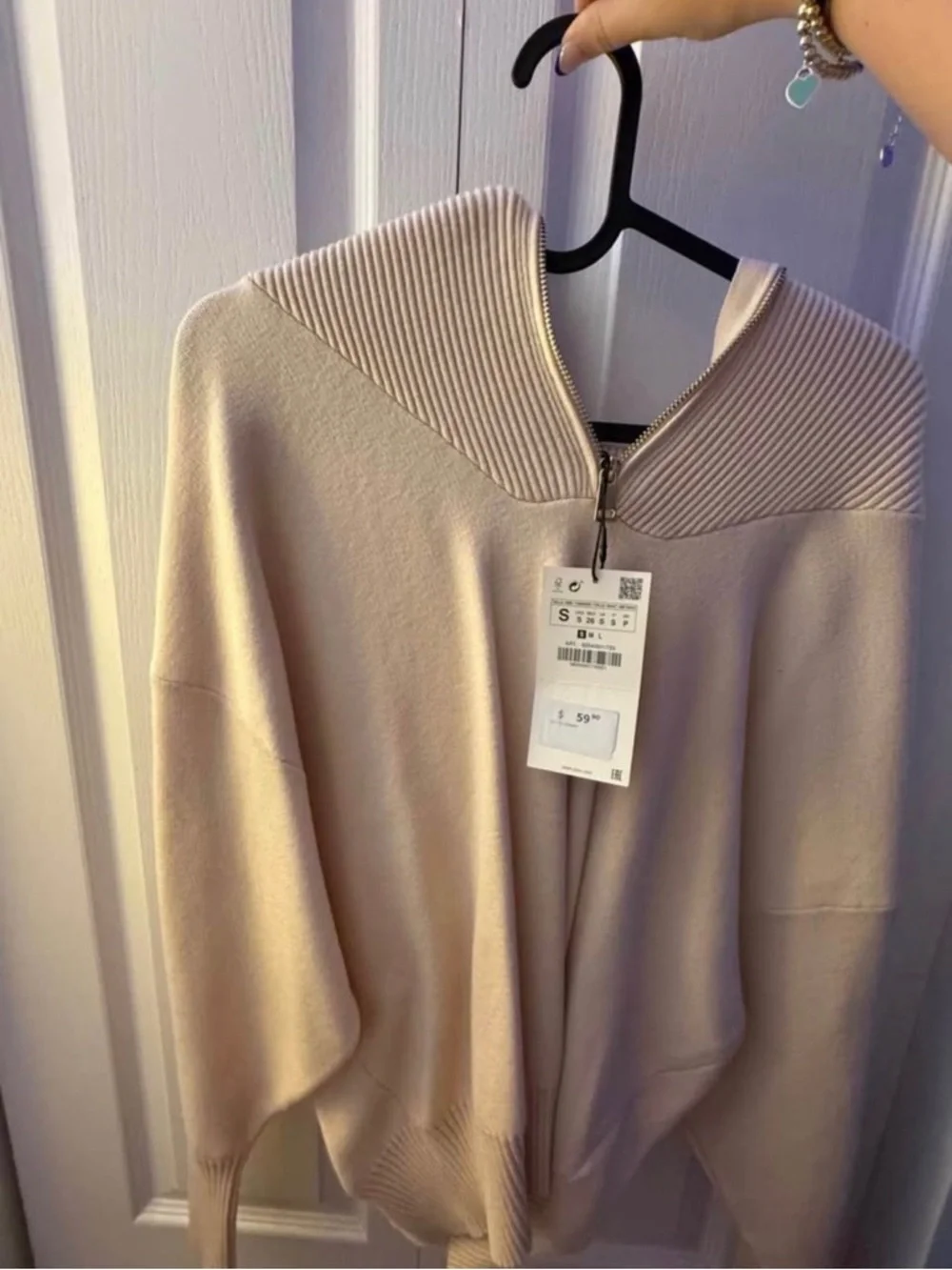 ZARA Zip Neck Knit Sweater - Picture 3 of 3